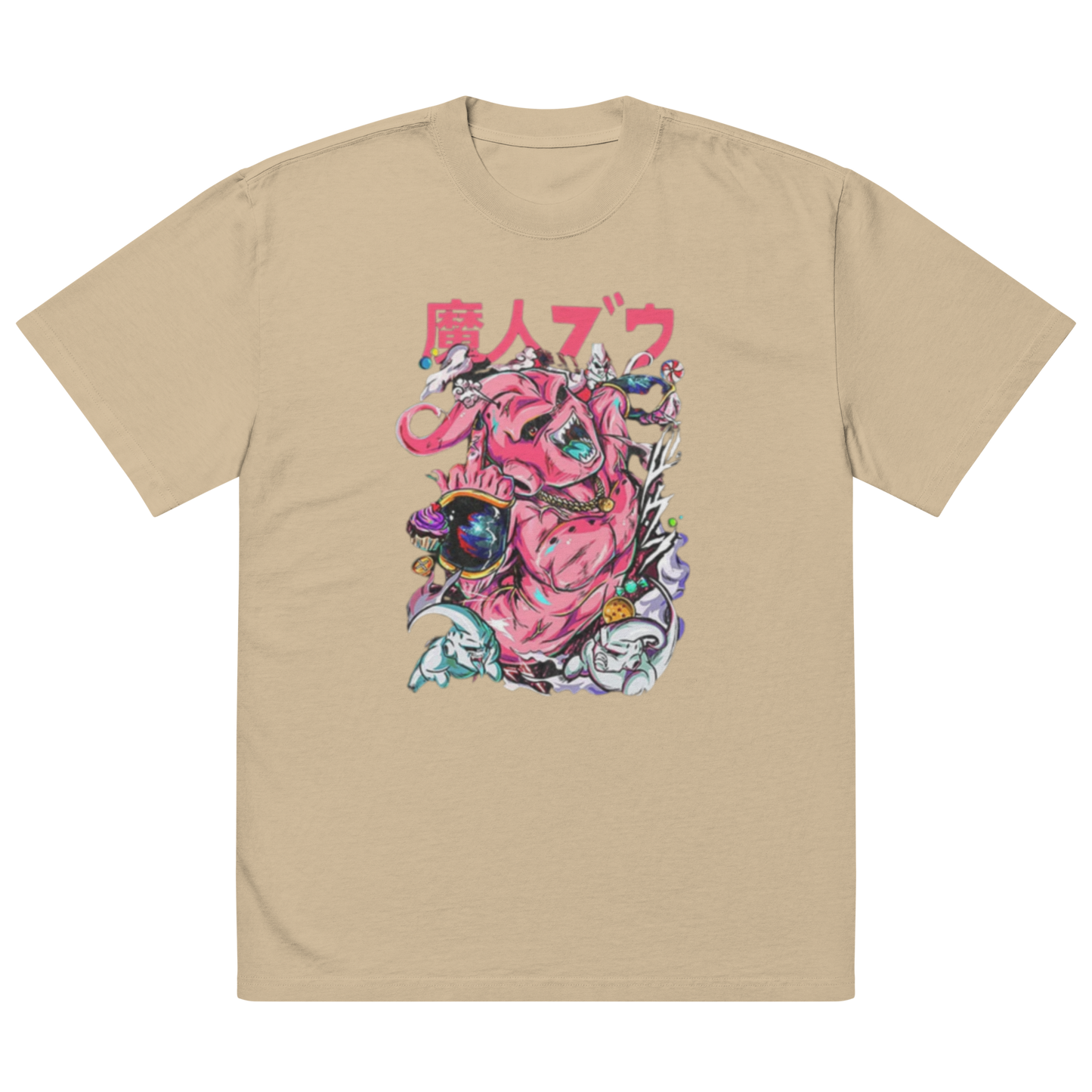 DBZ Kid Bu Oversized faded t-shirt